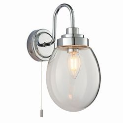 Endon Lighting Endon Hampton - LED 1 Lys Badeværelse Væg glas, Chrome Plate IP44, E14