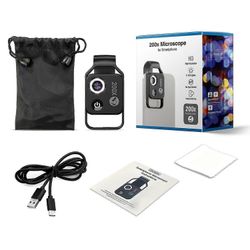 Uusi päivitetty 200x suurennuszoom, nanozoom 200x, matkapuhelimen linssi, puhelinmikroskooppi cpl-objektiivilla / Musta