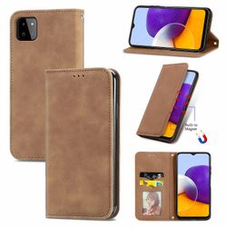 Gangxun Sag til Samsung Galaxy A22 5g magnetisk lukning Læder Tegnebog Cover Housse Etui Shockproof - Marron