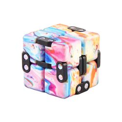 Initially Creative Infinite Cube Magic Cube Office Flip Cubic Puslespil Stop Stress Reliever Autism Legetøj Pædagogisk Fidget Legetøj Blå pink oran...