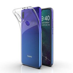 Akami Skrog til Xiaomi Redmi Note 7, Høj kvalitet Silikone beskyttende cover, Gennemsigtig