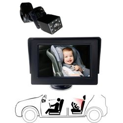 RH-B01 4,3 tuuman 8-LED-vauvan turvamonitori Night Vision auton takaistuimen kamera