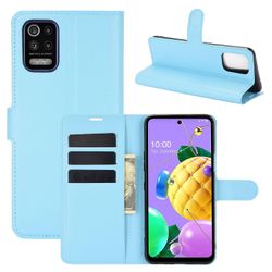 König Etui Mobiltelefonbeskytter til LG K52 Case Flip Cover Case Cases Bumpe Wallet Blue Ny