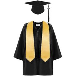Esikoulun ja lastentarhan valmistujaispuku korkki tupsut asetettu lasten Grad-lahjaksi musta size21