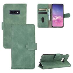 Etui til Samsung Galaxy S10e Cover Premium Læder med kortholder Flip Folio magnetisk etui Etui Coque - Sort Grøn