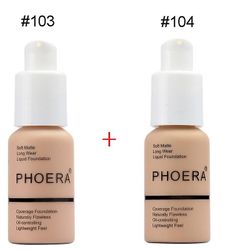 Phoera 2kpl/setti Liquid Coverage Foundation Facial Base Cream Brighten Moisturizer Mineral Full 103-104