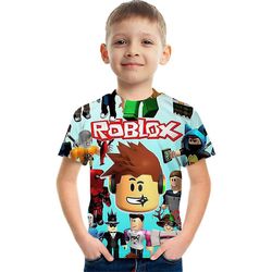 5-9 år Drengepige Kortærmede Roblox Printed T-shirt Toppe A 7-8Y