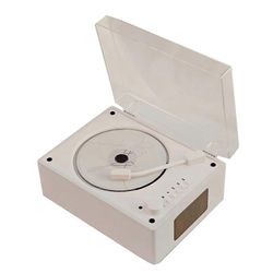 Retro CD-soitin Ladattava tuki CD BT USB 3,5 mm AUX kannettava CD-soitin Bluetooth-yhteensopiva 5.0 Wood Grain White