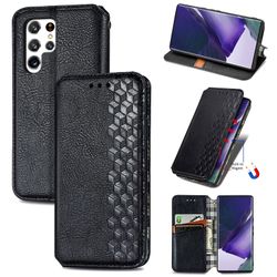 Kompatibel med Samsung Galaxy S22 Ultra Flip Case Etui Vintage Wallet Flip Cover med magnetisk lukning Coque - Blå sort