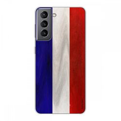 Crazy Kase Skrog til Samsung Galaxy S21 5g i silikone fleksibel 1 mm, fransk flag