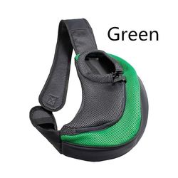 Udendørs Rejse Mesh Oxford Pet Hund skuldertaske, grøn farve, L størrelse