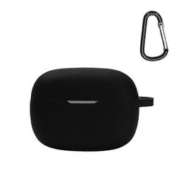 Yhteensopiva JBL WAVE BEAM Bluetooth-kuulokkeiden silikonisuojakotelon kanssa naarmuuntumaton putoamista estävä kansi katoamattomalla soljella Musta