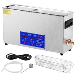 Succebuy 10L ultraäänipistoolin puhdistusaine ajastimella ja lämmittimellä, 300W, 40kHz ultraäänipuhdistin korilla aseen osille, luodeille, sotilas...