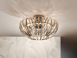 Schuller Lighting Ariadna 9 Lys Krystal Flush Loft Light Chrome, champagne, G9