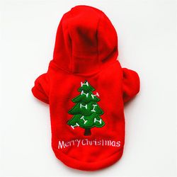 Varychmoo Pet Tøj Xmas Hvalp Hætteklædte Coat Jumper Christmas Dog Cat Beklædning Rød grøn L