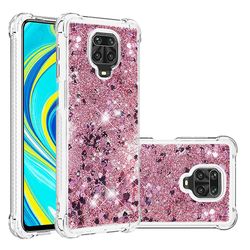 Gangxun Sag For Xiaomi Redmi Note 9s/note9 Pro/ Note 9 Pro Max Glitter Liquide Paillette Tpu Kofanger Tincelle Brillante - Rose Clair