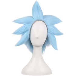 Rick og Morty Anime parykker Ricky Sanchez Cosplay Paryk Cap Blue