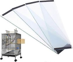 4kpl läpinäkyvä PVC-lintuhäkkilevy, lintuhäkin siemensieppari, papukaijahäkki