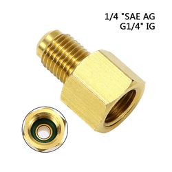 1pc adapter 1/4 "sae Ag X G 1/4" Ig til nitrogentrykreduktion på klimaanlæg Slange Messing korrosionsbestandighed