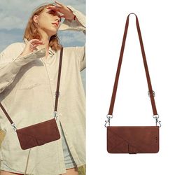 Etui til Motorola Moto G9 Plus Crossbody tegnebog, justerbar aftagelig snor halsrem med kickstand læder kortholder beskyttelsesbetræk brun A