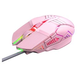 Kuankuanbao Kablet mus Lysende spill E-sport Mekanisk demping for PC Tablet Desktop Computer Laptop Rosa