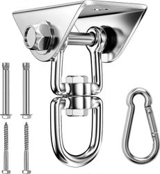 Raskas kattokoukku ruostumaton teräs 450 kg Kantavuus 360 Kierto, Koukut Kääntöjousitus ruuvikiinnityksellä riipputuoliin, keinu, joogapyyhe, Punchi