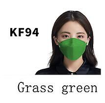 Lauwodun Pileformet Kf95 Voksen ansigtsmaske Voksen Fisk-formet Åndbar Kn94 Tre-dimensionelle Mask-100pcs Græsgrøn