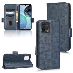 Foxdock Kompatibel med Motorola Moto G72 4G Wallet Pu skinnveske med visningsstativ og 3 kortholder flip cover Blå