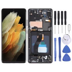 Oled LCD med ramme til Samsung Galaxy S21 Ultra 5G Sm-G998B Sort