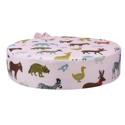 1Pc Round Kids Chair Økende pute Animal Pattern Seat Booster for barn Rosa 32X32CM