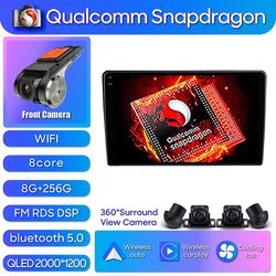 Scitoo Qualcomm Snapdragon Car Radio Multimedia Video Player til Trumpchi Ga6 2015-2016 Trådløs Android Auto Hovedenhed Wifi Blå tand 8-256-360-DVR-2K