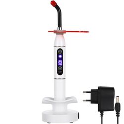 Trådløs trådløs oppladbar tannstørkning Kjeveortopedi Innebygd LED-herdende lysmaskin Herdelampe med EU-adapter (hvit)