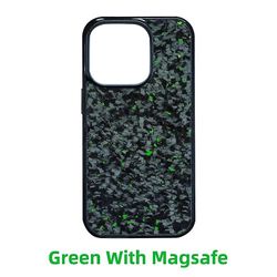 Magsafe Gloss Carbon &; Smedet TPU-telefoncover i kulfiber til iPhone 13 Pro Max / 12 Pro Anti-fall 14 Pro Max 15ProMax Shell Grøn med magsafe iPho...
