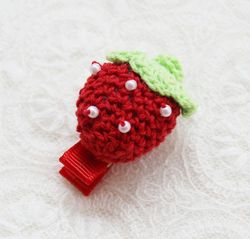 Sød Tegneserie Rød Jordbær Baby Børn Tiara Strikning Børn Hovedbeklædning Hårklip Til Børn Acessorio De Cabelo T