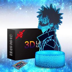My Hero Academia DABI 3D Night Light - My Hero Academia Toys Color Change Decor Lamp kaukosäätimellä ja Smart Touchilla, joulu- ja syntymäpäivälahj...