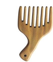 Massage træ kam bred tand grøn sandeltræ Pocket Comb