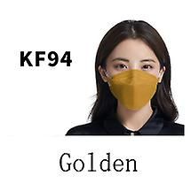 Lauwodun Pileformet Kf95 Voksen ansigtsmaske Voksen Fisk-formet Åndbar Kn94 Tre-dimensionelle Mask-100pcs guld