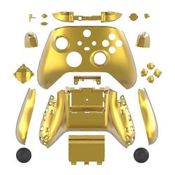 DATA FROG Xbox Series X/S -peliohjaimelle ABS Shell galvanoitu korvaava peliohjaimen kansi Kultaa Gold