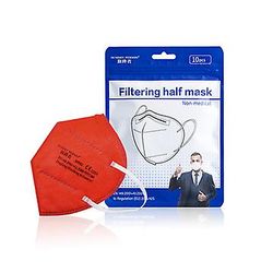 Lauwodun Kn95 Ffp2 Mask Ce Fda dobbelt certificering Ansigtsmaske-100 Piece Pack Rød