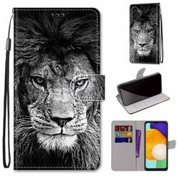 Foxdock Sag til Samsung Galaxy A13 4g Creative Pattern Tui magnetisk kort holder tegnebog - Lion