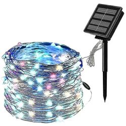 Color Led Solar Copper Line Lights Utendørs Vanntett Fairy Garland String Lights Party Garden Solar Lamp Dekor 22 M Christmas