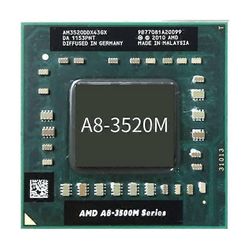 A8-3520M prosessori - Socket FS1 4 ydintä 4 säiettä 1,6 GHz 1 Mt L2-välimuisti 4 Mt L3-välimuisti 35 W.