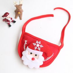 Pet Christmas Hat Drool Håndklæde Bib Teddy Lov Fight Bo Mei Vinter Tøj Kostume Supplies Rød pind gammel mand Within 15 kg