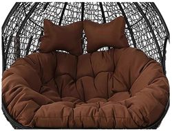 XXL-riipputuolin pehmuste kahdelle, erittäin paksu kaksoisistuimen keinutuolin pehmuste, sisä- ja ulkokäyttöön, muodonmuutosta estävä verhoilu