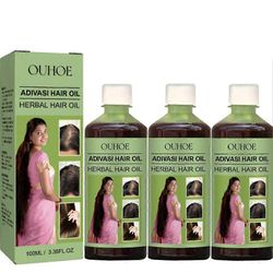 Hiustenkasvuöljy 100ml Yrttihiusöljy Virkistävä Ei-rasvainen öljy Ravitsee Päänahkaa Ja Stimuloi 3pcs