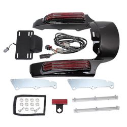 Motorcykel Bakskärm Fascia Led Löpande Broms Svängljus För Harley Touring Road King Flhr Street Glide Flhx 2014-2020 19 18 Röd