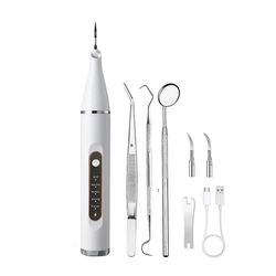 Koiran plakin ja hammaskiven poistoaine, Ultraäänihampaiden puhdistusaine yhteensopiva ja kissat, ultraäänihammashoitosarja, Dental-C8 Valkoinen