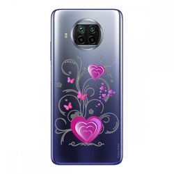 Crazy Kase Hull For Xiaomi Mi 10t Lite i silikone fleksibel 1 mm, hjerte og sommerfugl