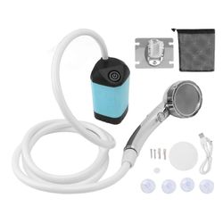 Kannettava suihku retkeilysuihku 3 vaihdetta säädettävä ulkona leirisuihkupumppu sähköinen ladattava kannettava retkeilysuihku sininen