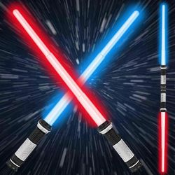 Valomiekka lapset - LED valaisee sapelin äänellä sisäänvedettävä 7 väriä Light Saber Sword for Boys Kids Party Favors - 2 kpl pakkaus
